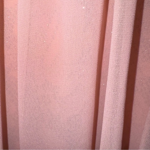 Elegant Lace Dress with chiffon train Coral/Silver 7 - Picture 6 of 9